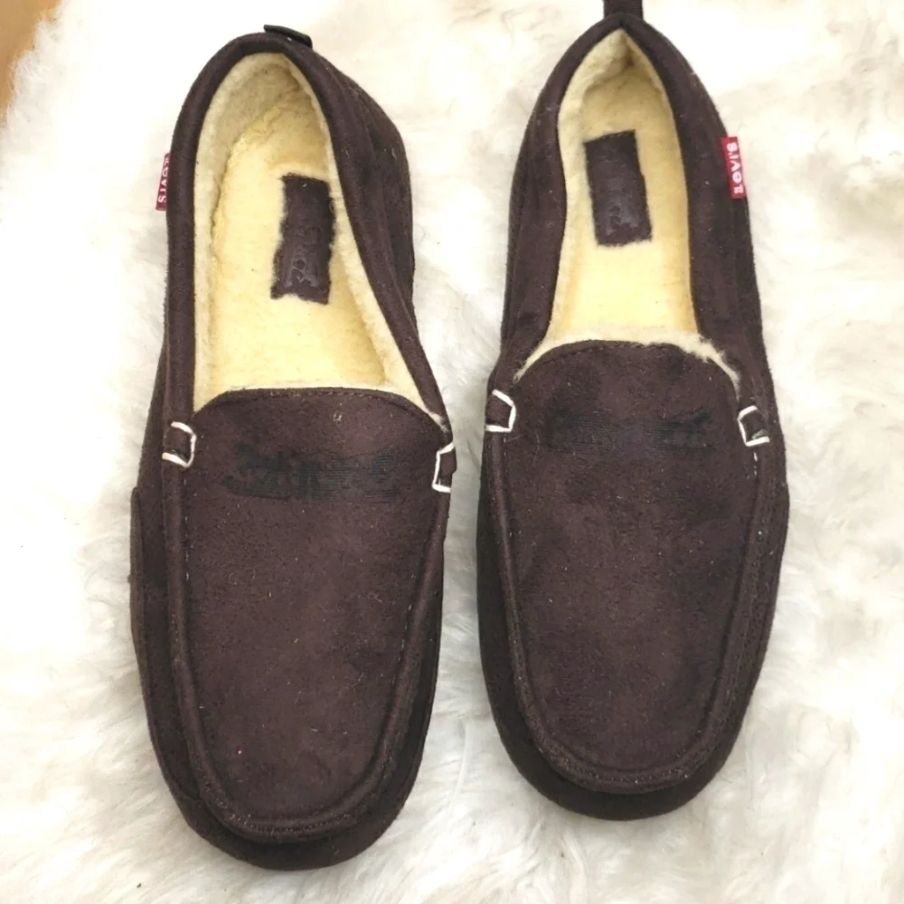 Levi's men's Comfort Light medium slippers brown M 9/10